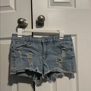Distressed Denim Shorts